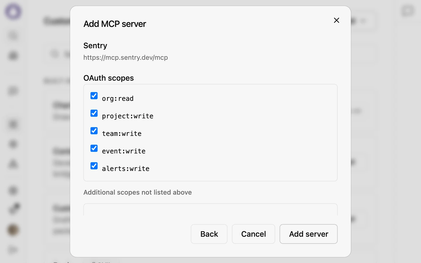 Add any remote MCP server by URL